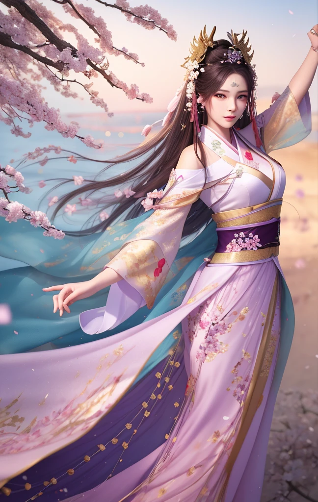 Best quality, masterpiece, high resolution, 1girl, exquisite facial features, realistic skin, (fidelity: 1.4) wearing a long Hanfu dress with plum blossoms on her head, plum blossoms on her body, plum blossom fairy, dancing petals, realistic, photorealistic, high resolution, 8k uhd, high quality, volumetric lighting, high resolution, 4k, 8k, bokeh