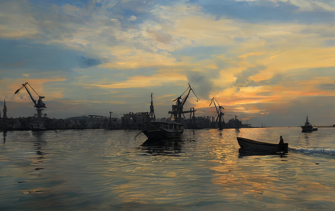 Joseph Zbukvic, Alvaro Castagnet, watercolor, seaside, boat, sunset