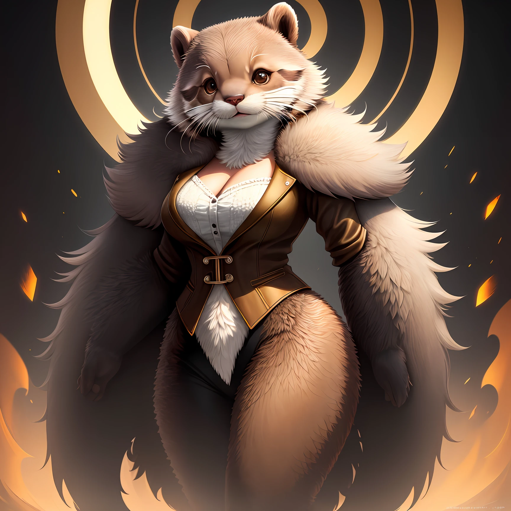 Masterpiece, best quality, otter_female, detailed_fluffy_fur, uploaded_to_e621, antro, furry_female, Masterpiece, Best_quality, solo, (Antro), digital art style, sfw,
