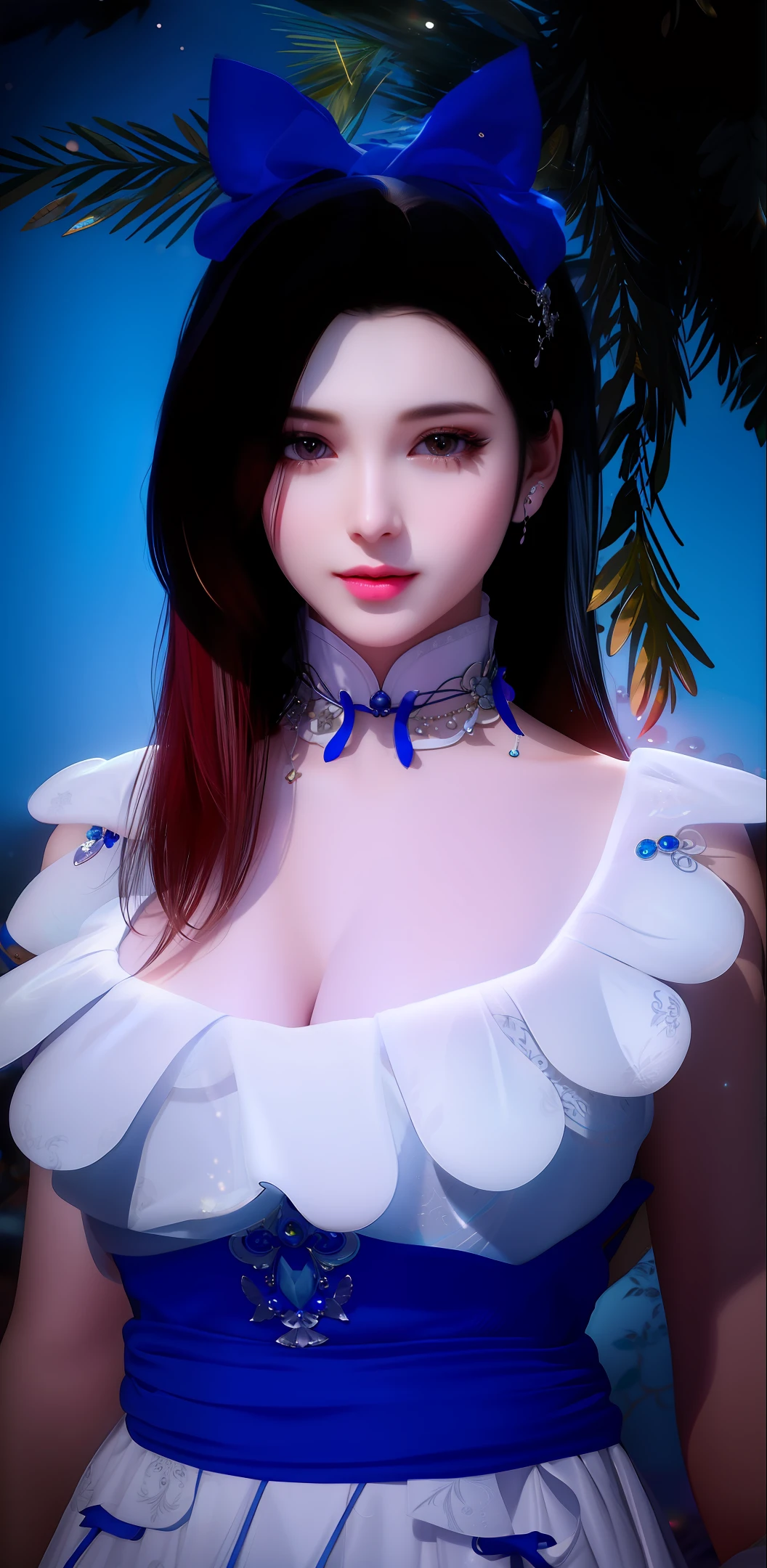 best quality, masterpiece, highres, 1girl, transparent silk china dress, beautiful face, hair ornament, looking at viewer, smile, closed mouth,lips, dress,hair ornament, necklace, jewelry, long hair, earrings, Beautiful face,upon_body, tyndall effect,photorealistic, dark studio, rim lighting, two tone lighting,(high detailed skin:1.2), 8k uhd, dslr, soft lighting, high quality, volumetric lighting, candid, Photograph, high resolution, 4k, 8k, Bokeh