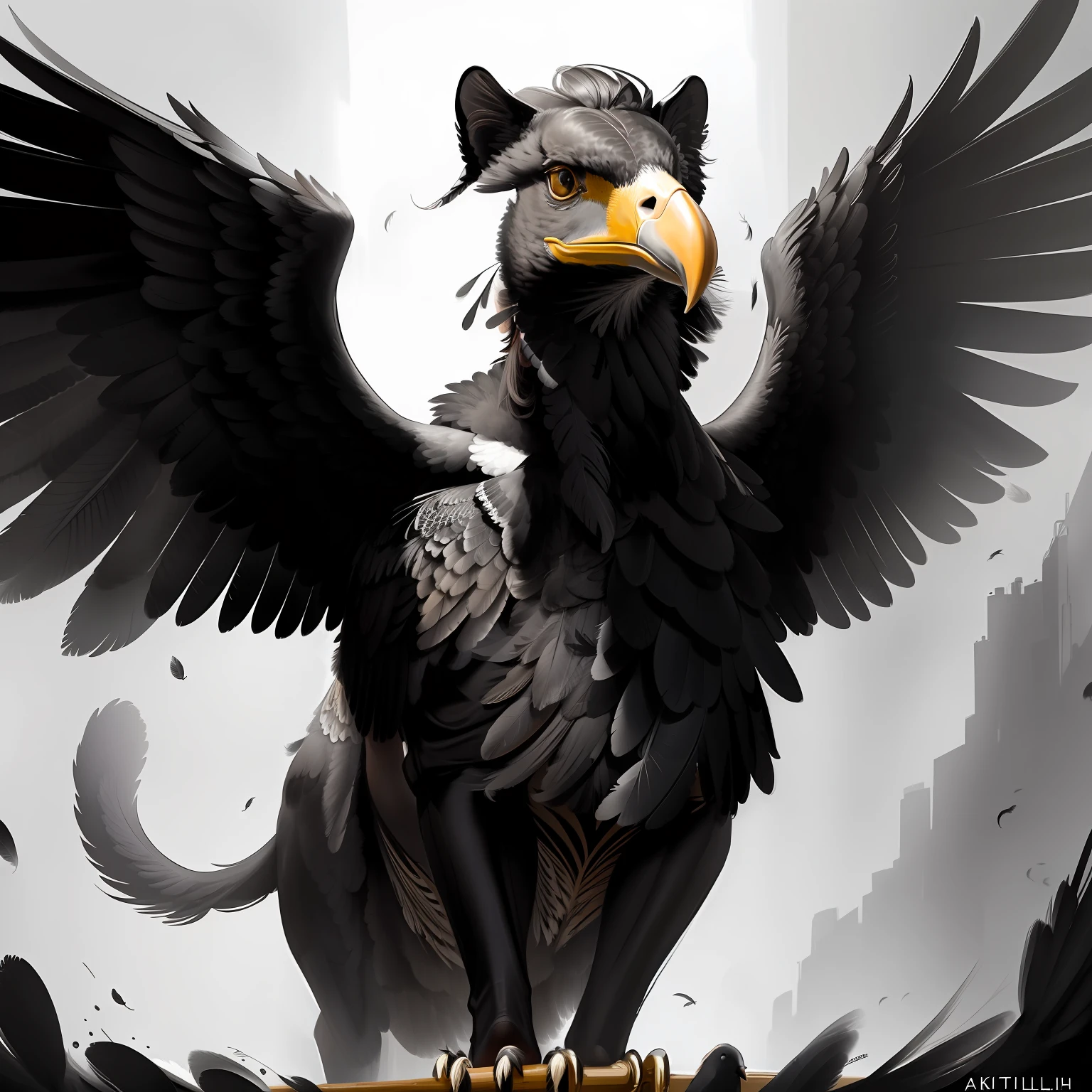 black feathers