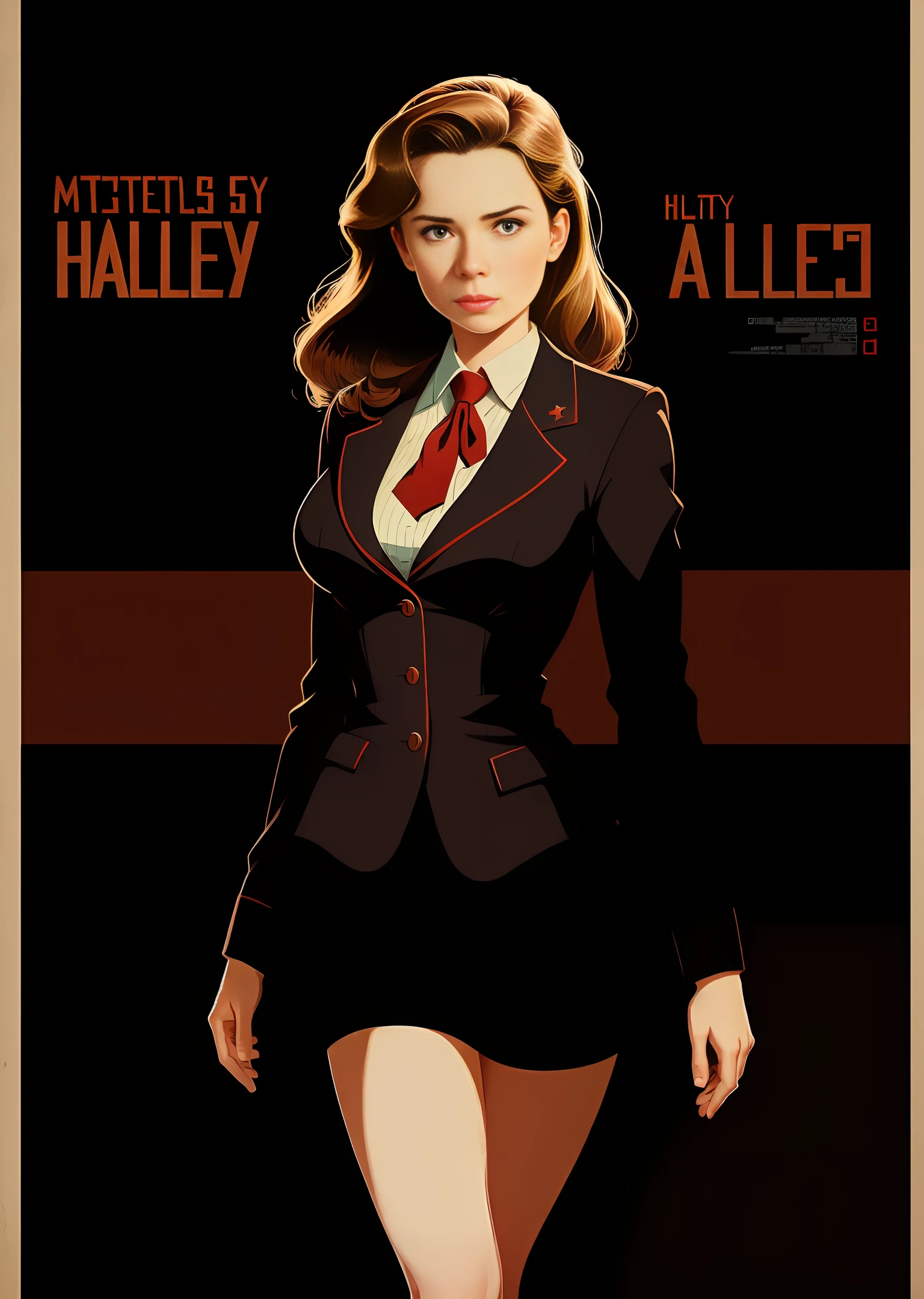 "[(Masterful Poster Design:1.4), sexy, Peggy Carter (Haley Atwell)