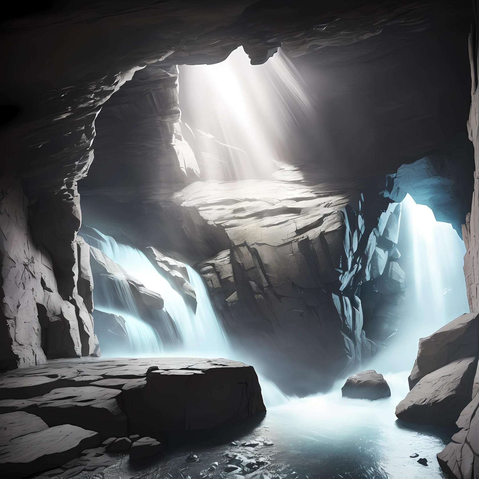 photorealistic interior of big nature rock cave, masterpiece, ultra high res, (photorealistic:1.4), cinema lighting, insanely detailed,, hyper realistic, intricate design, fine details, octane render