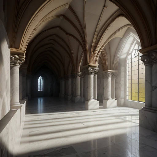 photorealistic interior of big nature white marble rock cave with small gothic house with multi-storey cellars, underground stream, masterpiece, ultra high res, (photorealistic:1.4), cinema lighting, insanely detailed,, hyper realistic, intricate design, fine details, octane render