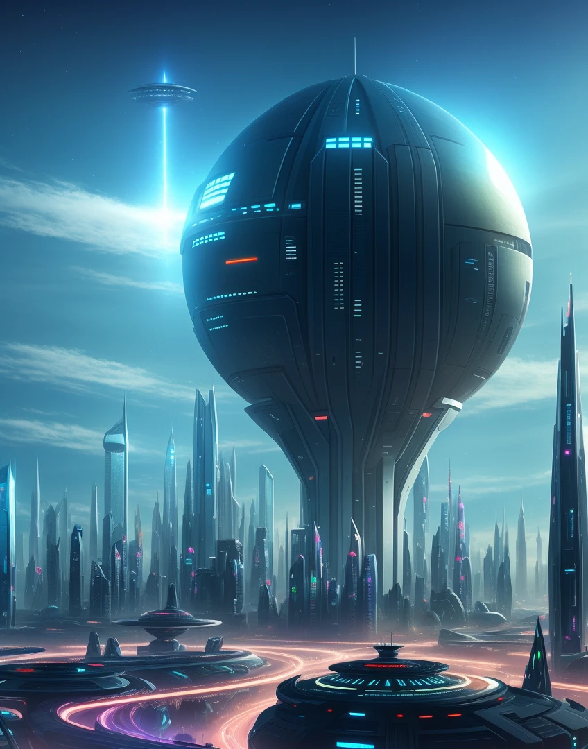 Futuristic city on the distant planet