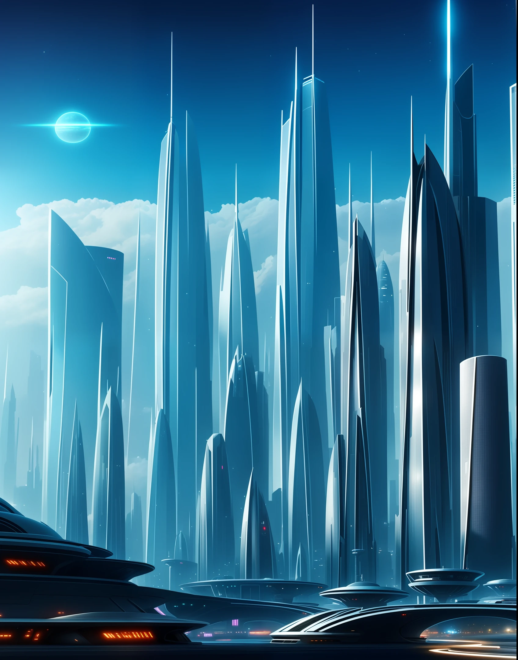 Futuristic city on the distant planet