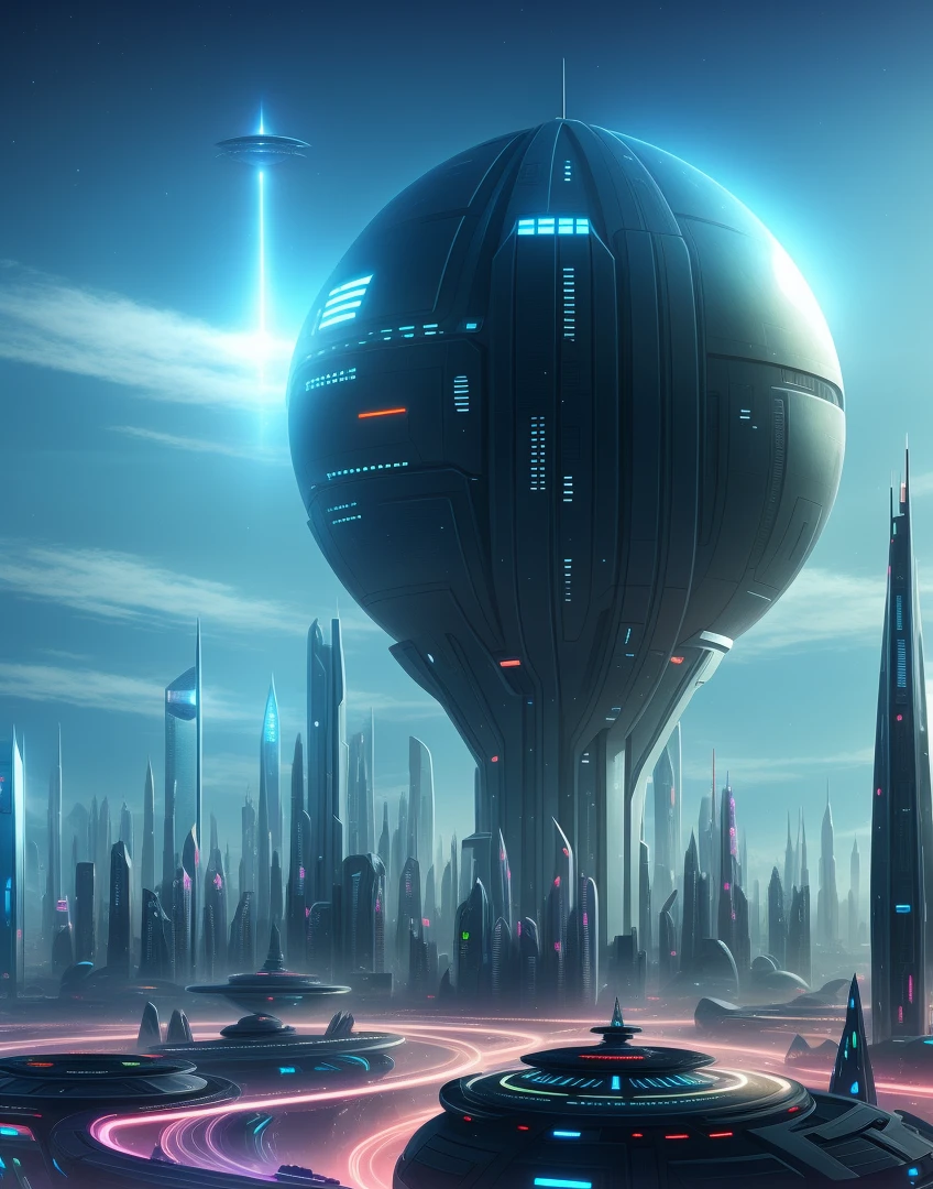 Futuristic city on the distant planet