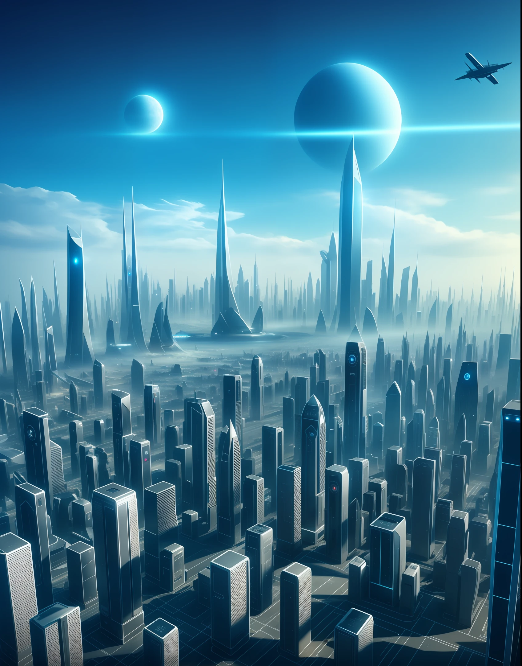 Futuristic city on the distant planet