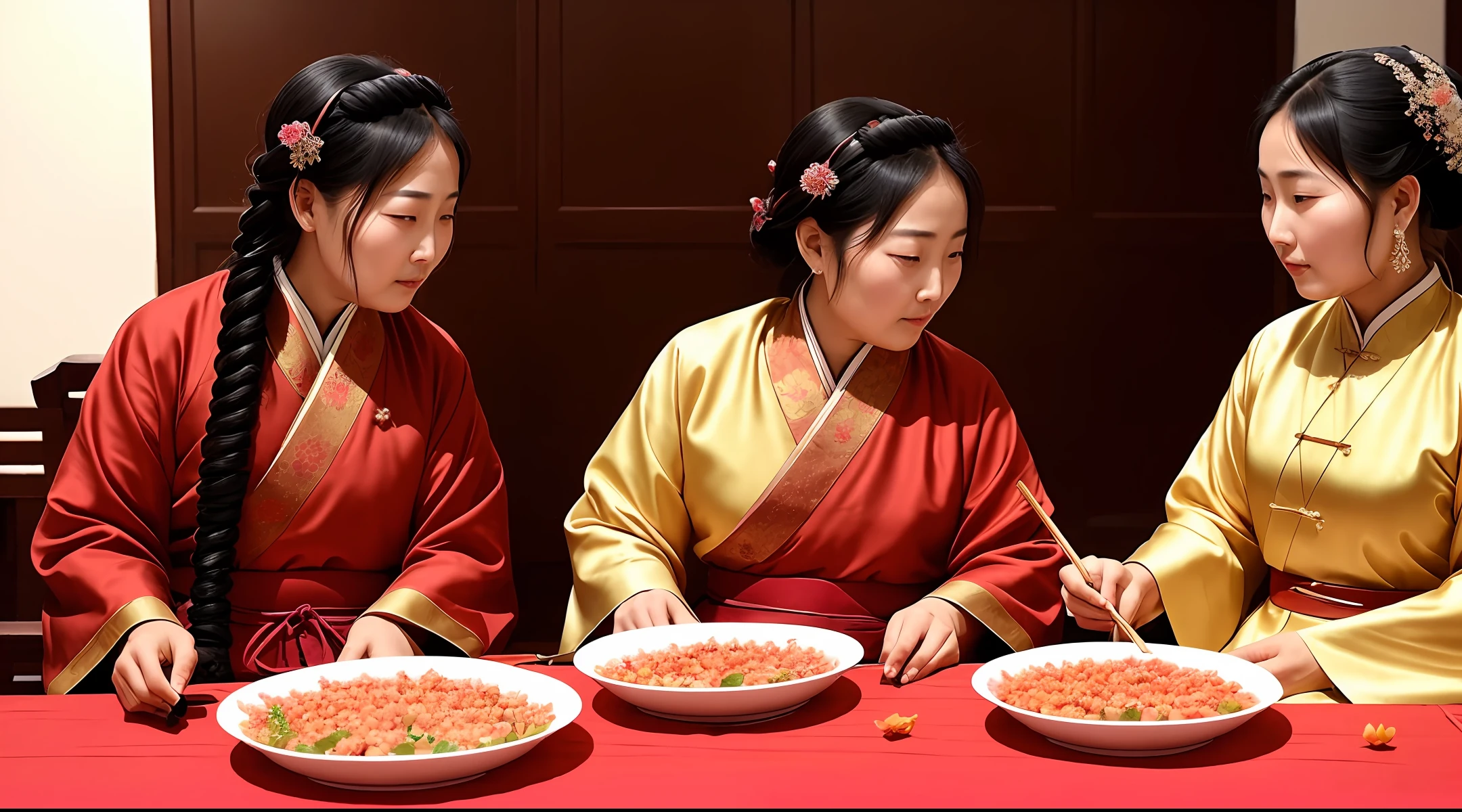 The ancient gentle lady and the young master of Yushu Linfeng walked at the annual meeting and ate candied haws, the young master looked at her tenderly