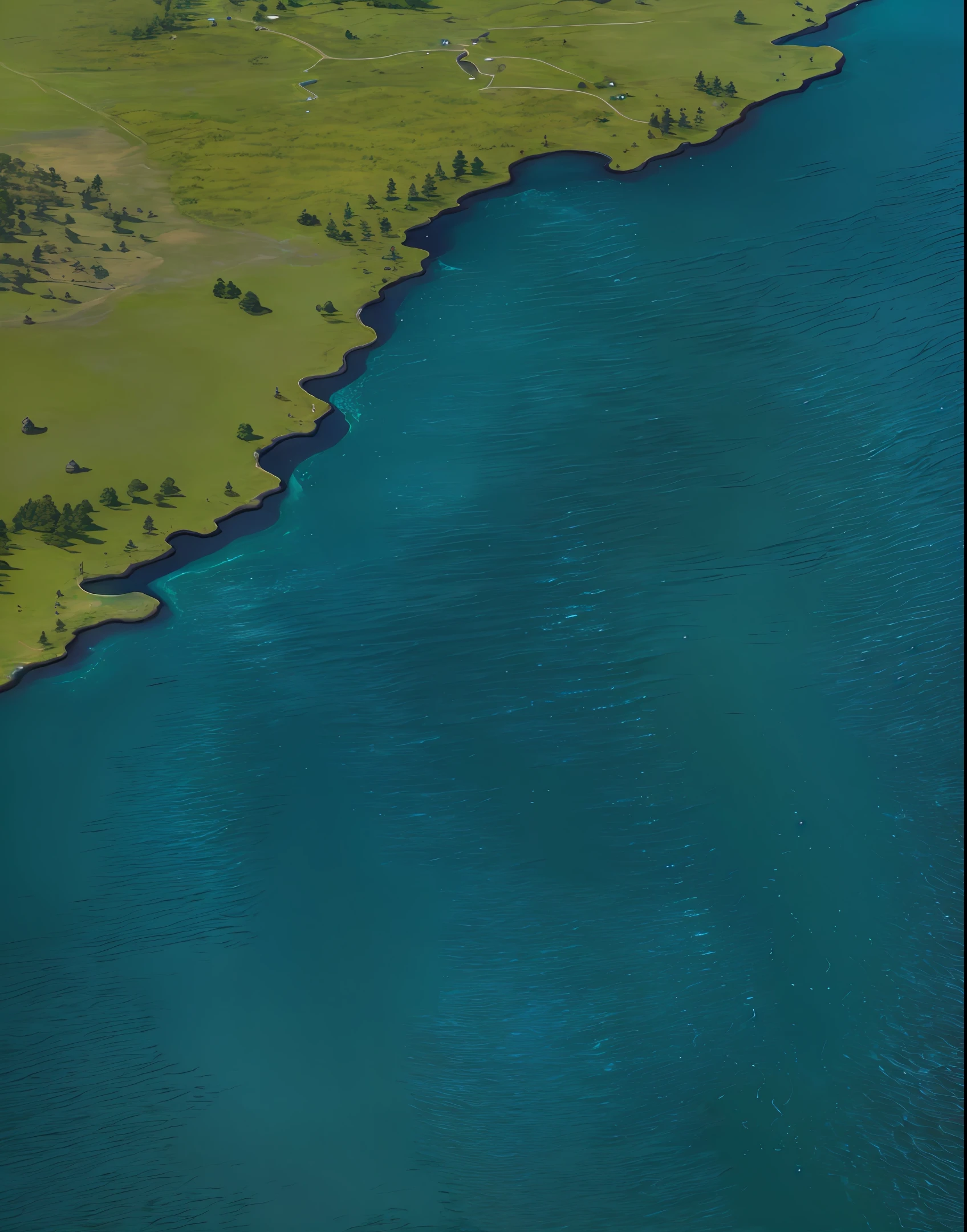 araffes in a field with a river and a forest, steam workshop maps, no trees, hyper detailed, zoom out very far, game map, grassy plains, coastline, highly detailed terrain, an expansive grassy plain, entire city visible, detailed scenery — Width 672, highly detailed maps, simple fantasy maps, r/battlemaps, detailed terrain, rock walls of river channels