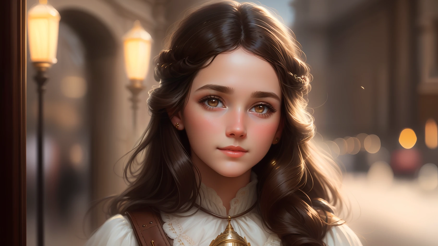 there is a European young brunette in the style of Albert Lynch. 8k, cute, detailed, photorealistic, cinematic light, art station