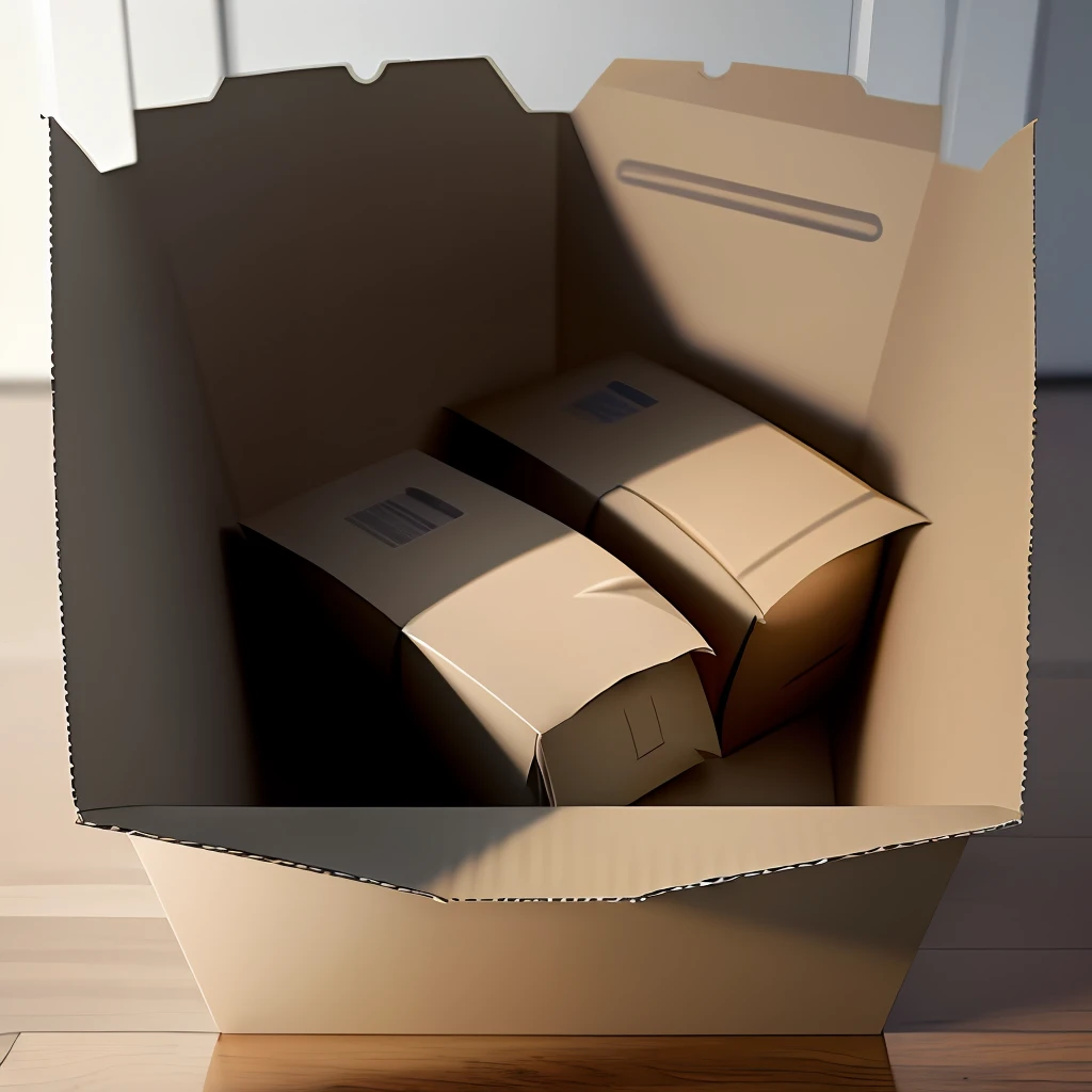 ultra-realistic image of a box sent several times