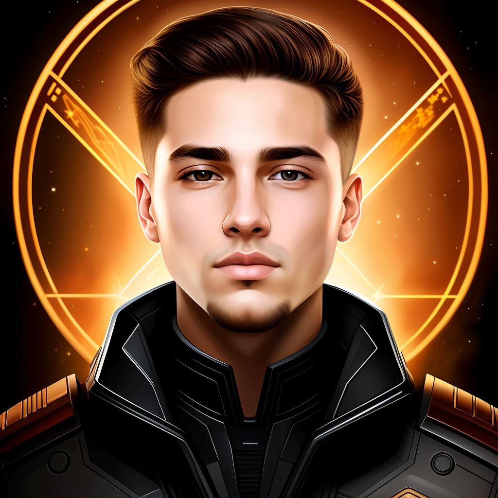 masterpiece, best quality, realistic, ultra detailed, sfw, head shot, a portrait of a young man, starsector,