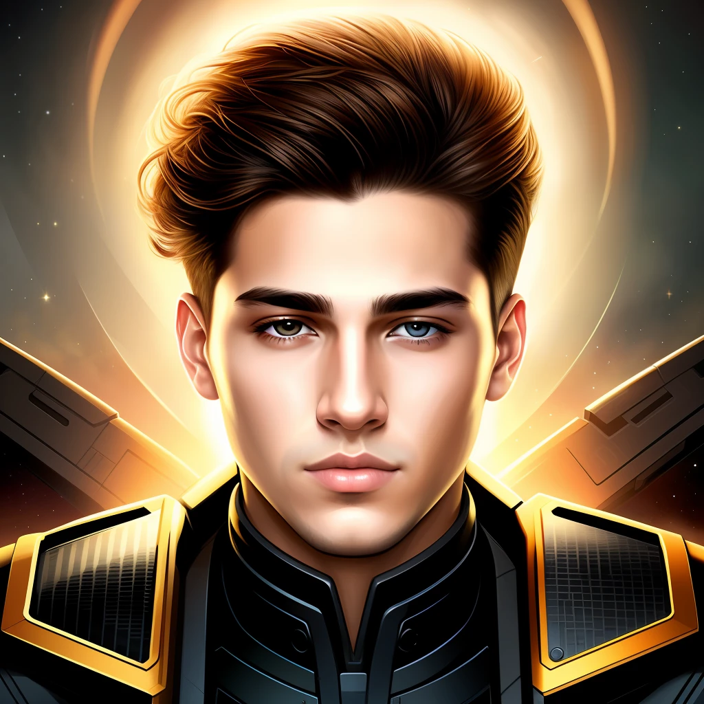 masterpiece, best quality, realistic, ultra detailed, sfw, head shot, a portrait of a young man, starsector,