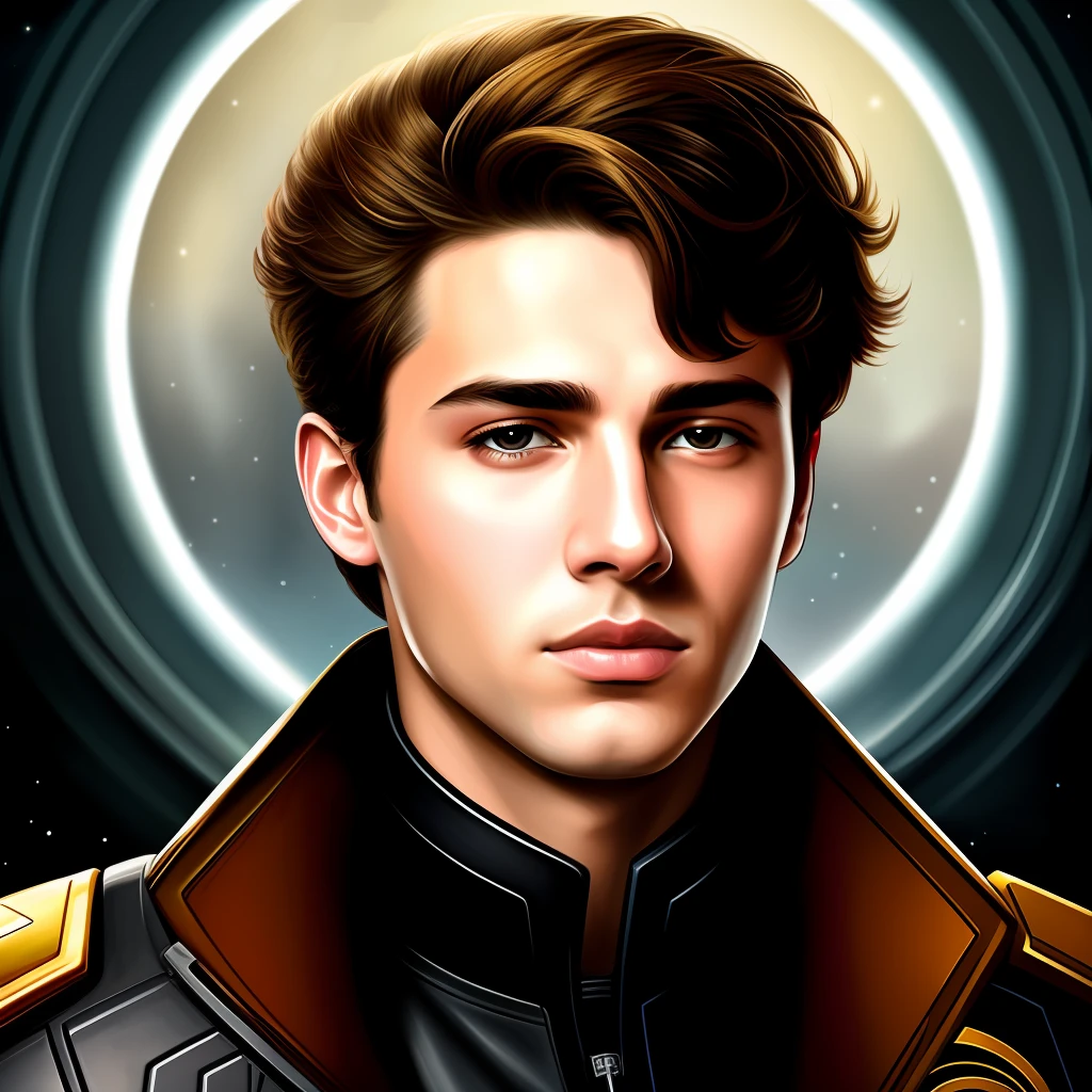 masterpiece, best quality, realistic, ultra detailed, sfw, head shot, a portrait of a young man, starsector,