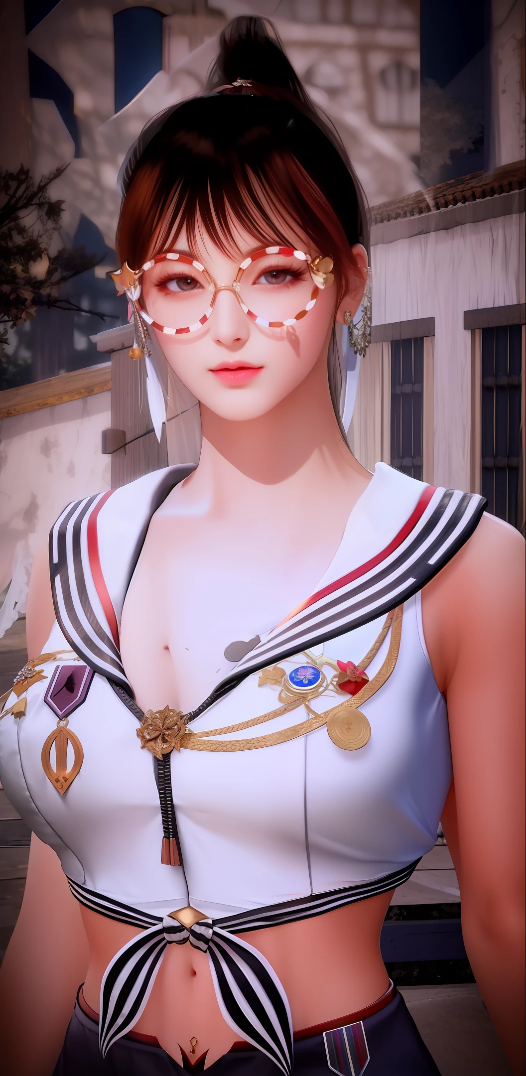 best quality, masterpiece, highres, 1girl,hair ornament,necklace, jewelry,Beautiful face,upon_body, tyndall effect,photorealistic, dark studio, rim lighting, two tone lighting,(high detailed skin:1.2), 8k uhd, dslr, soft lighting, high quality, volumetric lighting, candid, Photograph, high resolution, 4k, 8k, Bokeh,black skin,flutter ginkgo leaf,