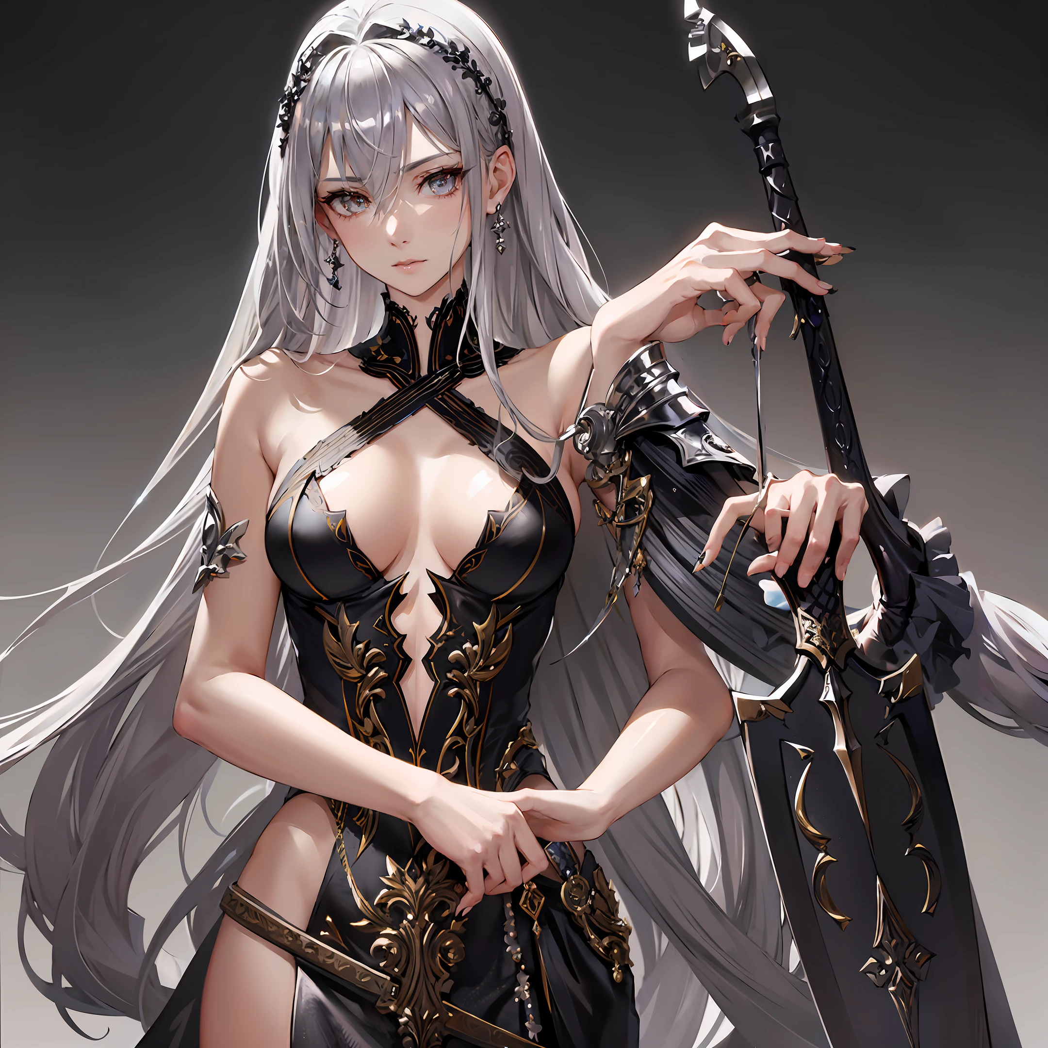 anime girl with sword and armor posing for picture, cushart krenz key art feminine, white haired deity, epic exquisite character art, detailed anime character art, stunning character art, detailed digital anime art, anime goddess, trending on artstation pixiv, guweiz on artstation pixiv, 2. 5 d cgi anime fantasy artwork