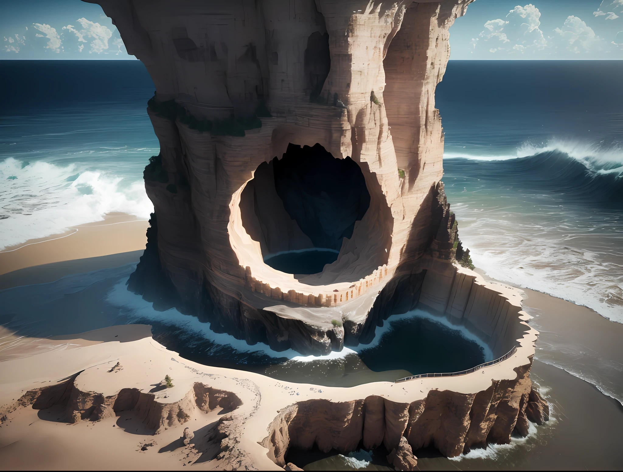 photorealistic shot of manully digged hole in the natural terrain, masterpiece, ultra high res, (photorealistic:1.4), cinema lighting, insanely detailed, hyper realistic, intricate design, fine details, octane render