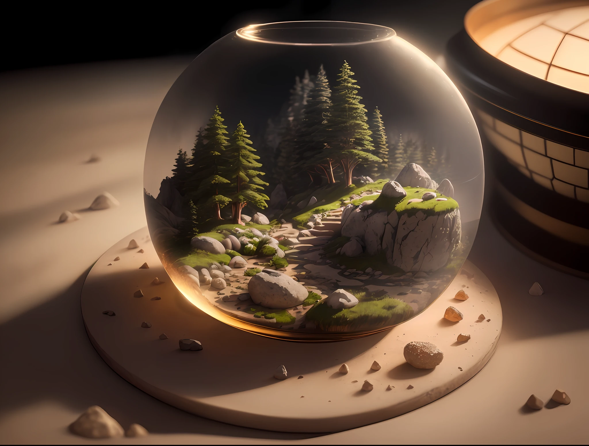 photorealistic shot of natural terrain closed in petri dish, masterpiece, ultra high res, (photorealistic:1.4), cinema lighting, insanely detailed, hyper realistic, intricate design, fine details, octane render