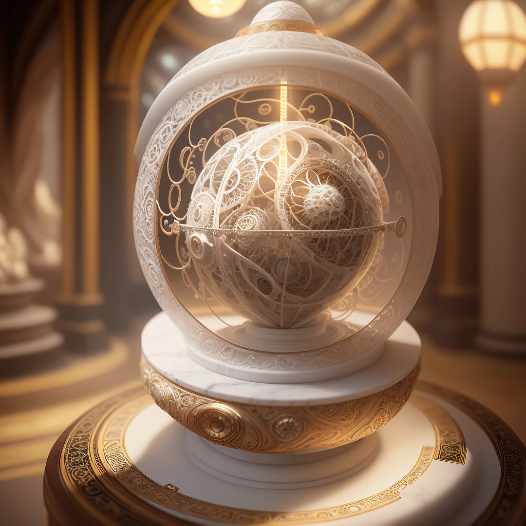 one delicate realistic ultradetailed steampunk white marble spiral egg. High quality photo, ultra high res, (photorealistic:1.4), cinema lighting, insanely detailed, hyper realistic, intricate design, fine details, octane render