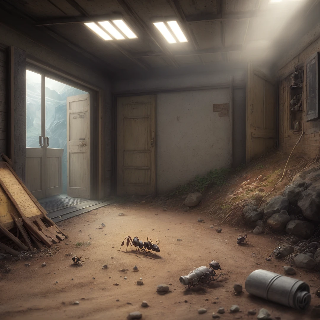 realistic ultradetailed underground small ant's corridors, High quality photo, ultra high res, (photorealistic:1.4), cinema lighting, insanely detailed, hyper realistic, intricate design, fine details, octane render