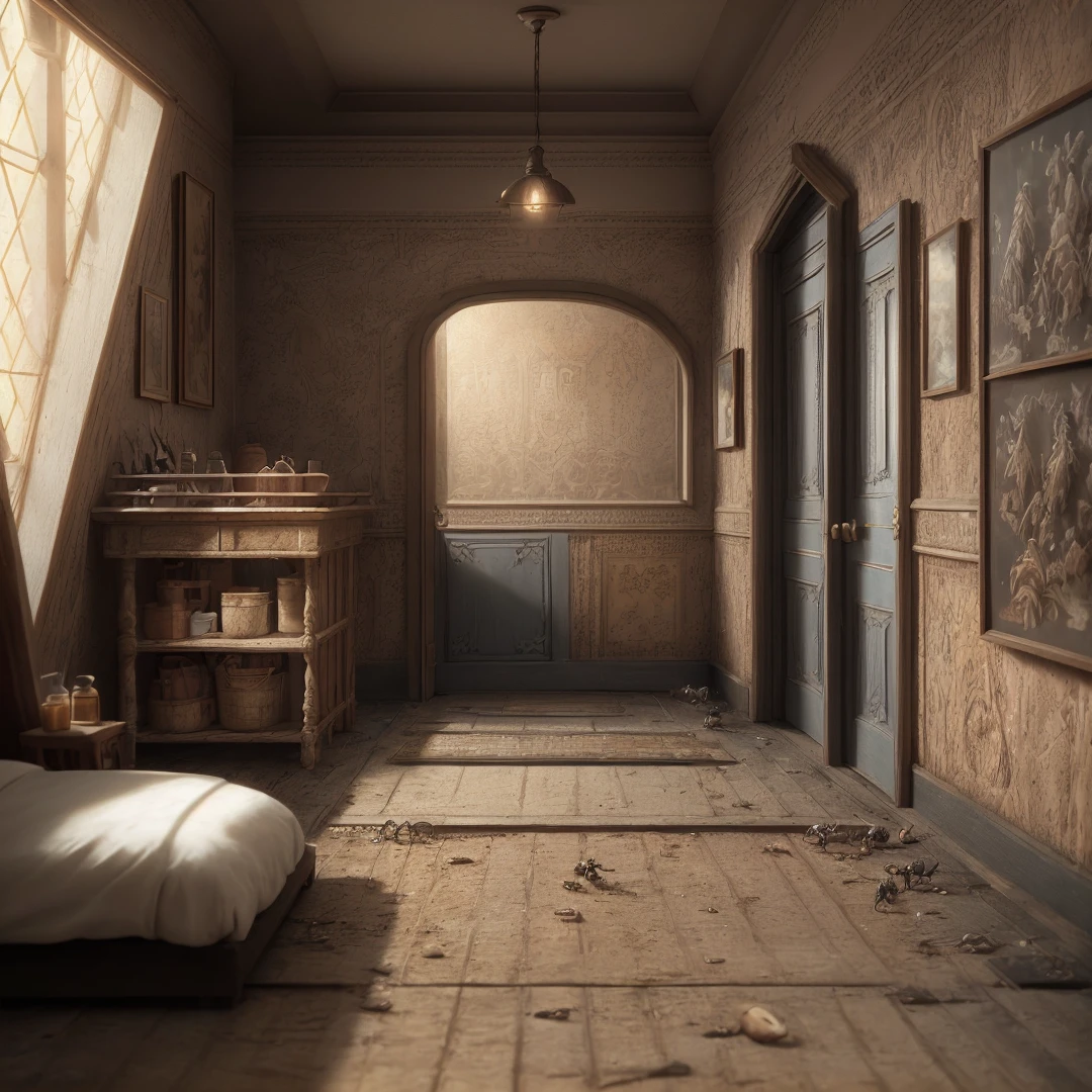 realistic ultradetailed underground small ant's corridor, High quality photo, ultra high res, (photorealistic:1.4), cinema lighting, insanely detailed, hyper realistic, intricate design, fine details, octane render