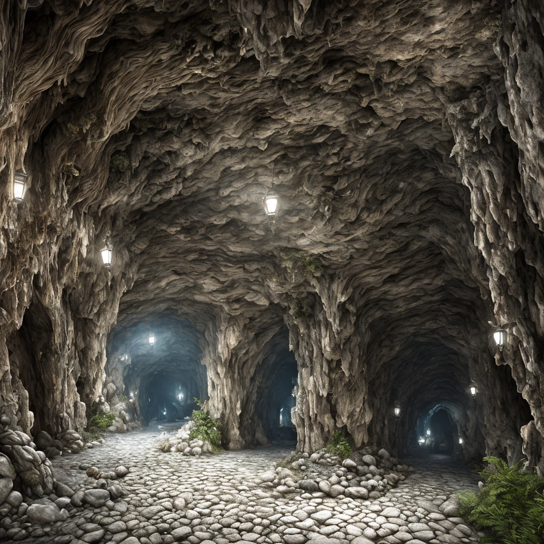 realistic ultradetailed underground corridors and small caves, High quality photo, ultra high res, (photorealistic:1.4), cinema lighting, insanely detailed, hyper realistic, intricate design, fine details, octane render