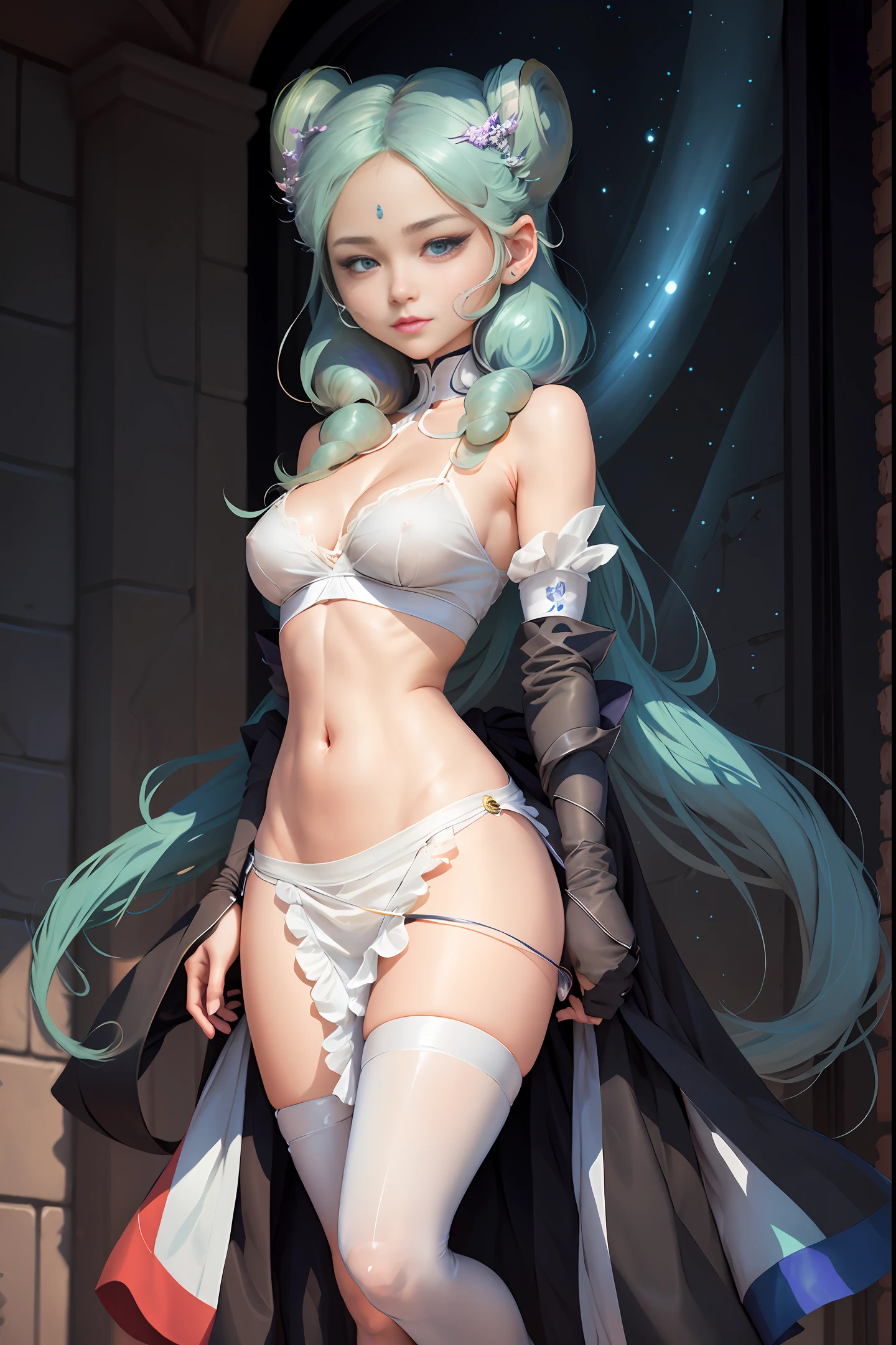 nsfw: 1.5, masterpiece, top quality, high quality, high definition, high quality textures, high quality shadows, highly detailed cg, detailed textures, realistic facial expressions, realistic, colorful, delicate, cinematic lights , side light, lens flare, ray tracing, focus, (1girl, __focus__:1.3), (complex detail, makeup, ErosFace_V1:0.5), (detailed and beautiful delicate face, detailed and beautiful delicate eyes, perfect nice face proportions, fine skin, medium large breasts, wide waist, smooth midriff, __fashion__, __hair__:1.3), __location__, white hair and blue eyes anime girl in blue maid outfit, long silver haired girl beautiful anime portrait beautiful anime girl beautiful anime art style portrait anime girl portrait loli in light silk dress anime style 4k high quality digital art style anime Style portraits, digital anime art, pretty anime girls, beautiful anime women, digital photography