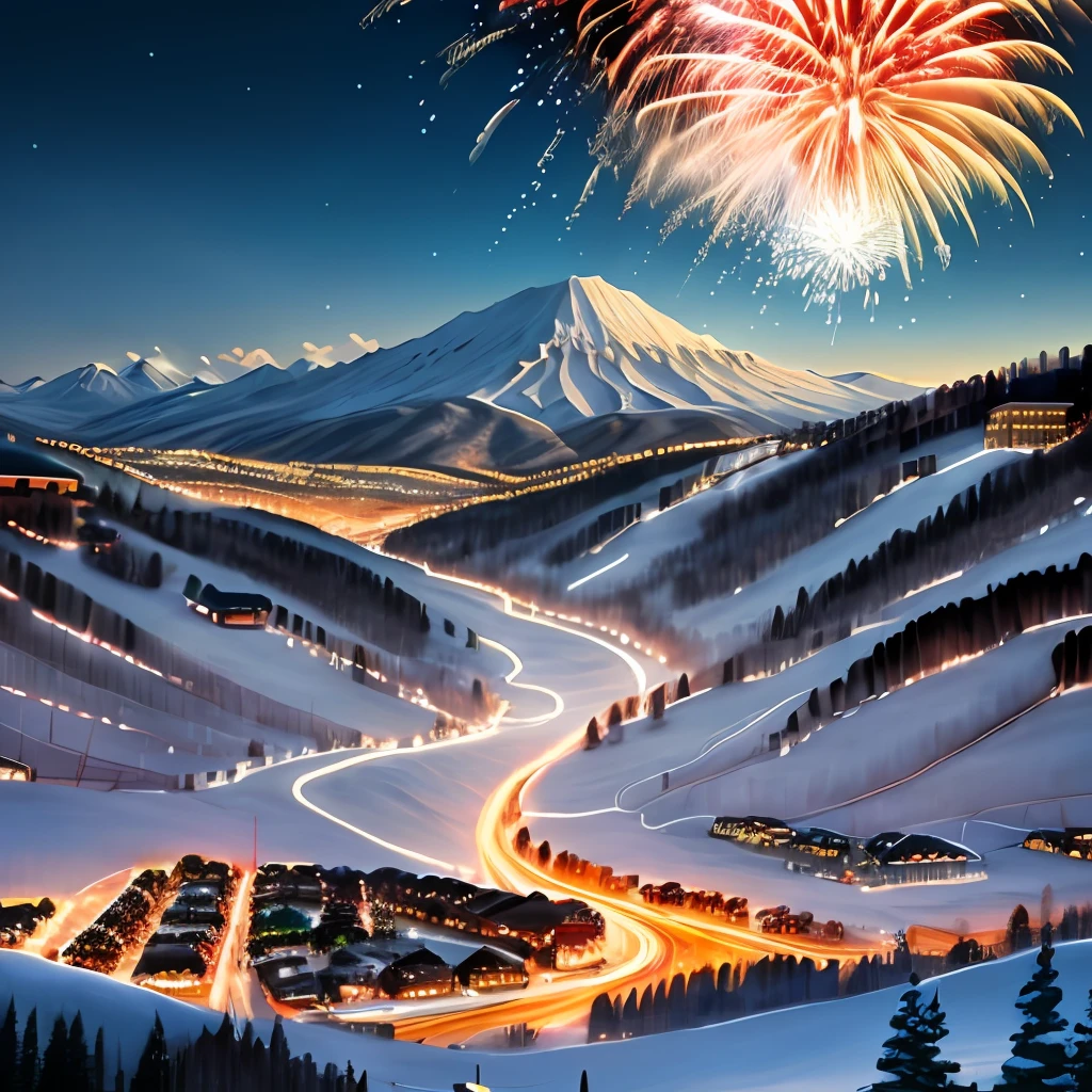 Under the snow mountain, park city, fireworks, happiness