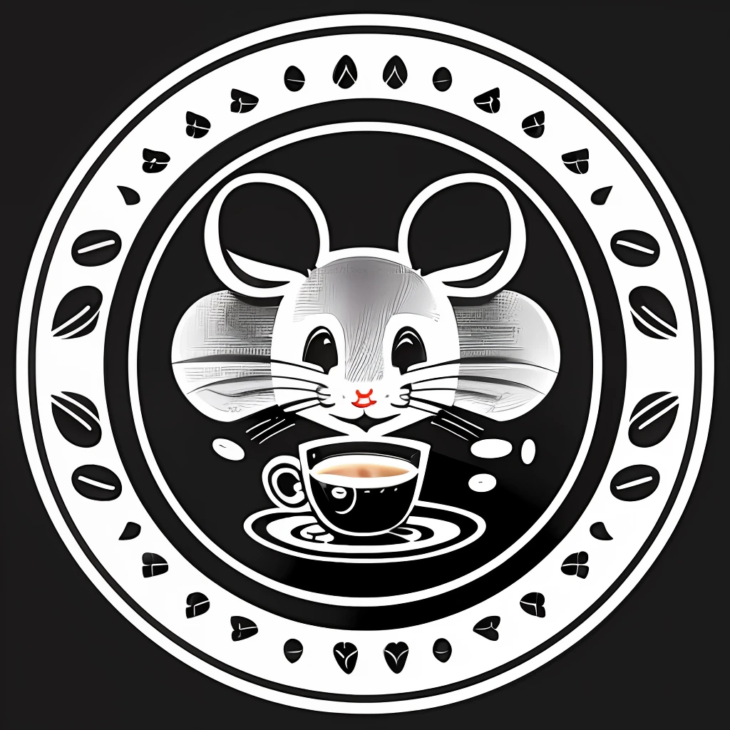 barista mouse, cafe mouse, logo, vector, line art, design, inspiration, straight, symmetry