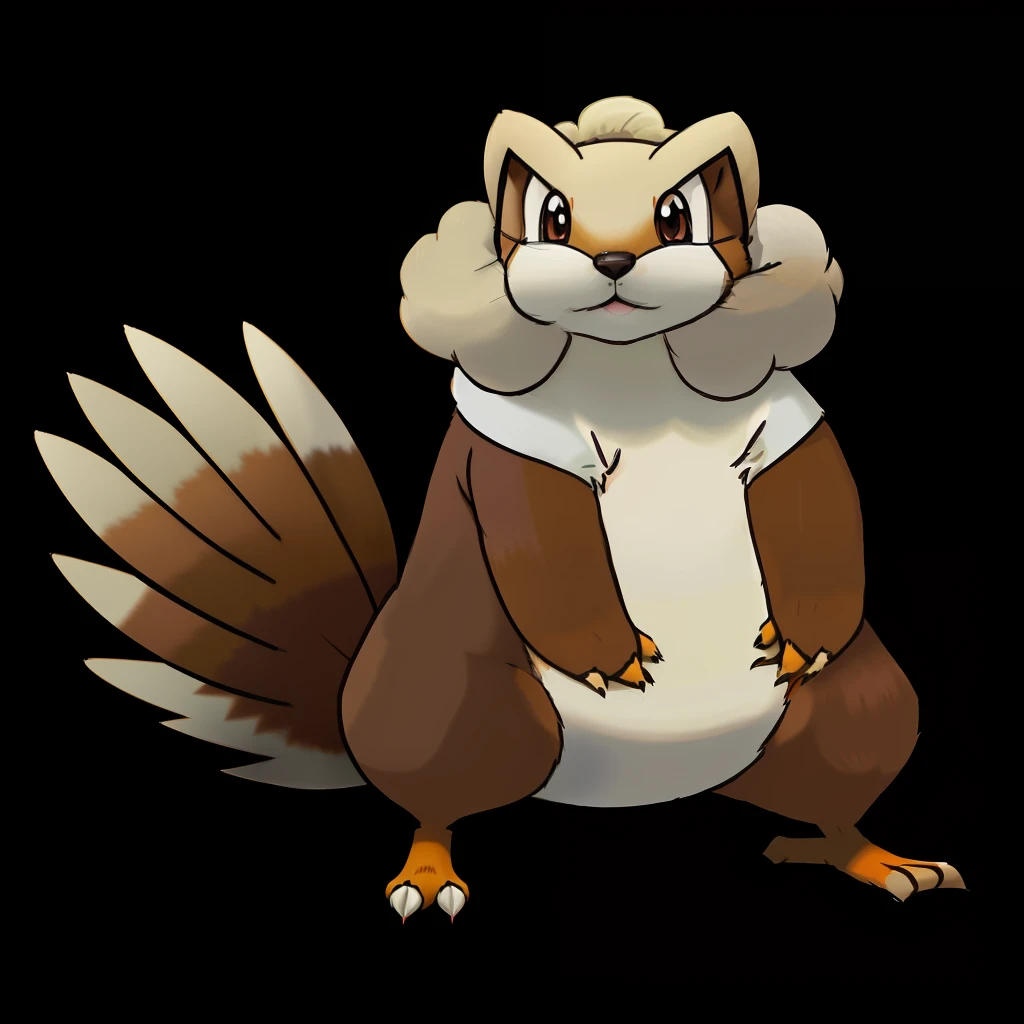 cartoon of a squirrel with a white collar and brown tail, similar to pokemon, bread type pokemon, ken sugimori art, weird pokemon, koda kazuma, by Ken Sugimori, new pokemon, the fox-like evolution pokemon, style of pokemon, inspired by Ken Sugimori, earth type pokemon, conceptual mystery pokemon, varguyart style