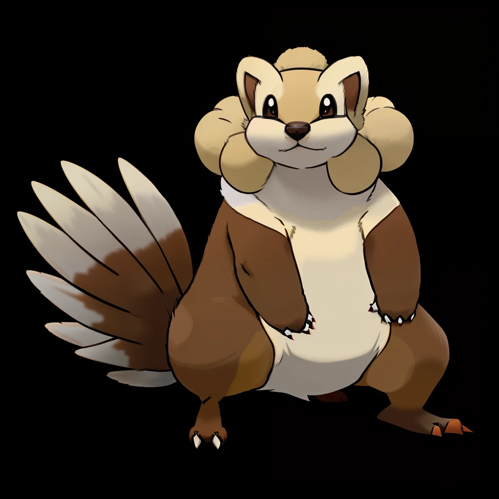 cartoon of a squirrel with a white collar and brown tail, similar to pokemon, bread type pokemon, ken sugimori art, weird pokemon, koda kazuma, by Ken Sugimori, new pokemon, the fox-like evolution pokemon, style of pokemon, inspired by Ken Sugimori, earth type pokemon, conceptual mystery pokemon, varguyart style