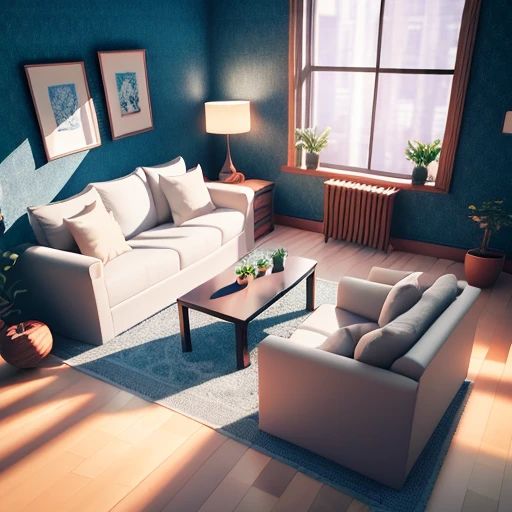 Hexagon, realistic 3d style, private room background, interior background art, 3d stylized scene, realistic room, stylized 3d rendering, highly detailed color low poly art, isometric 8k, realistic afternoon lighting, cozy living room background, 3d ios room pictures