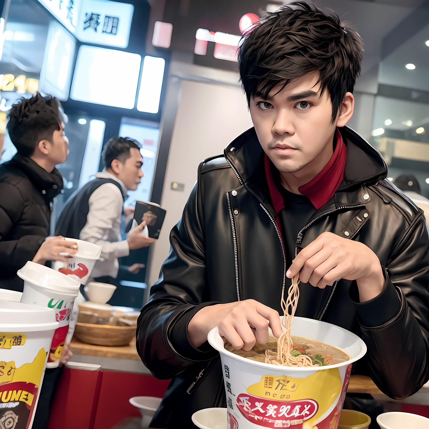 Jay Chou ate instant noodles in Wenchuan disaster area