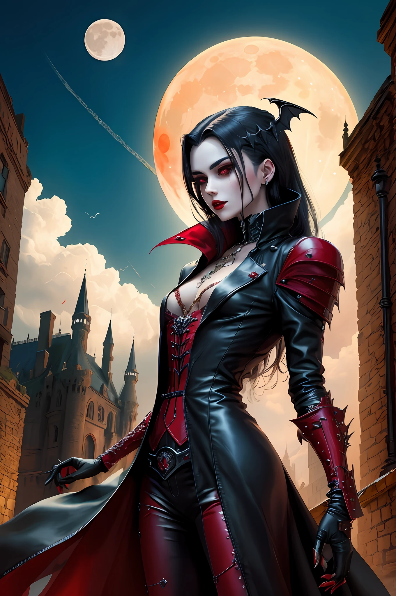 moon, bloody, waning moon, a moon
