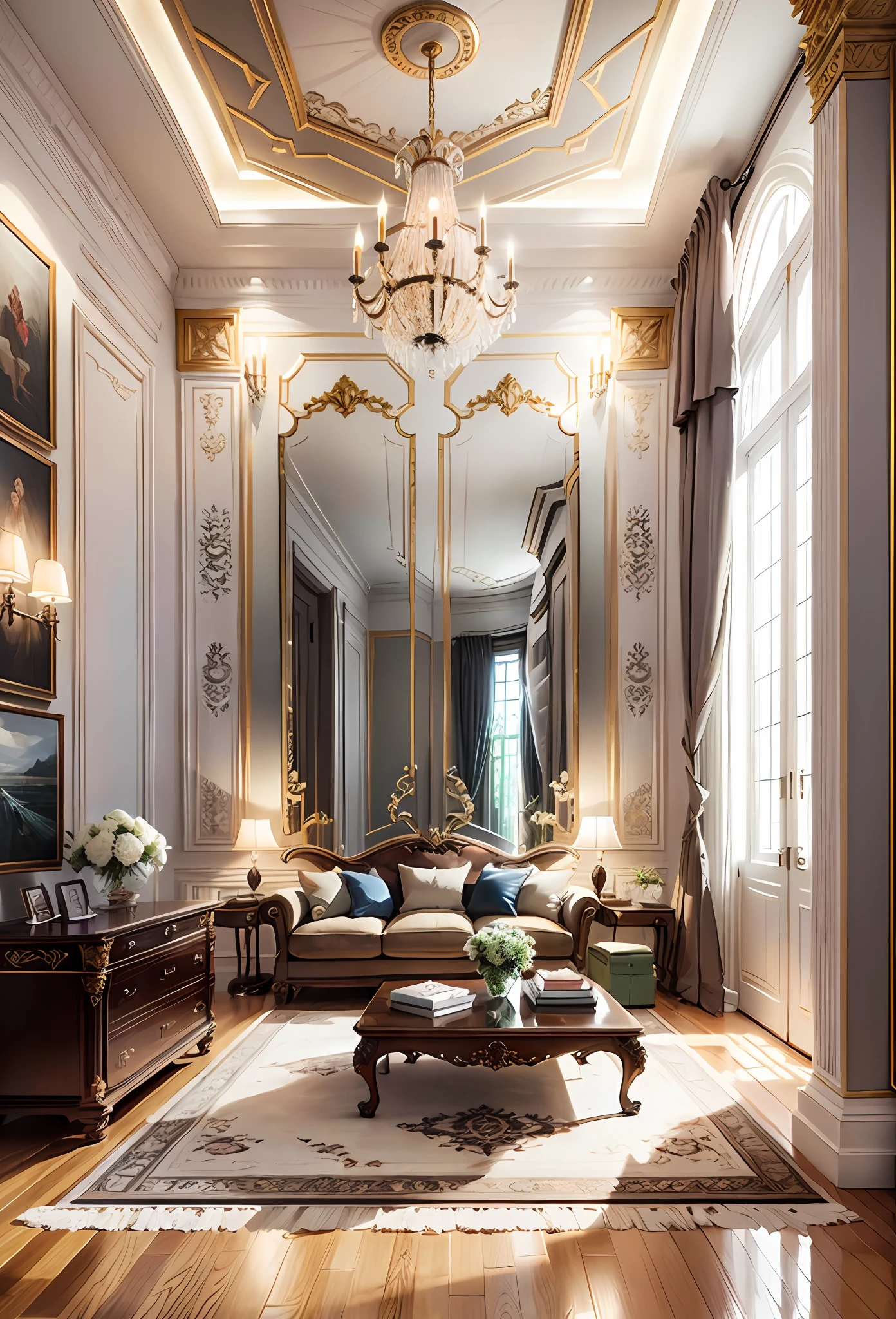 European-style living room, interior decoration details, decoration design drawing--v 6