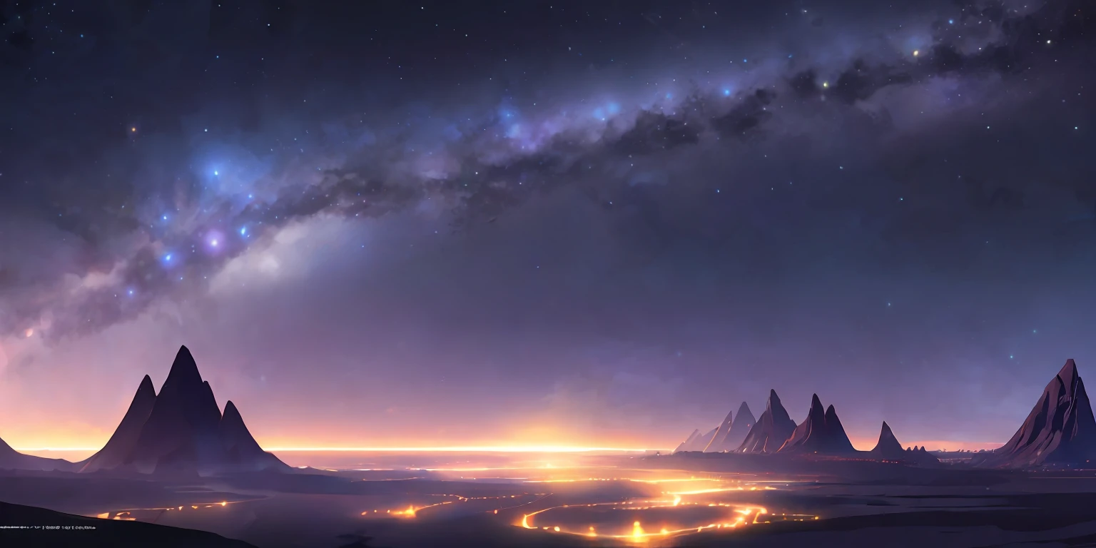 In the dark night, meteors shine. 8k HD digital art, unique 4k digital art, digital art widescreen 8k, 4k detailed digital art. Glowing matte painting, 4k hd wallpaper, concept art 8k resolution, concept art 8k resolution --v 6-