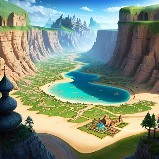 an ancient treasure map, fantasy world