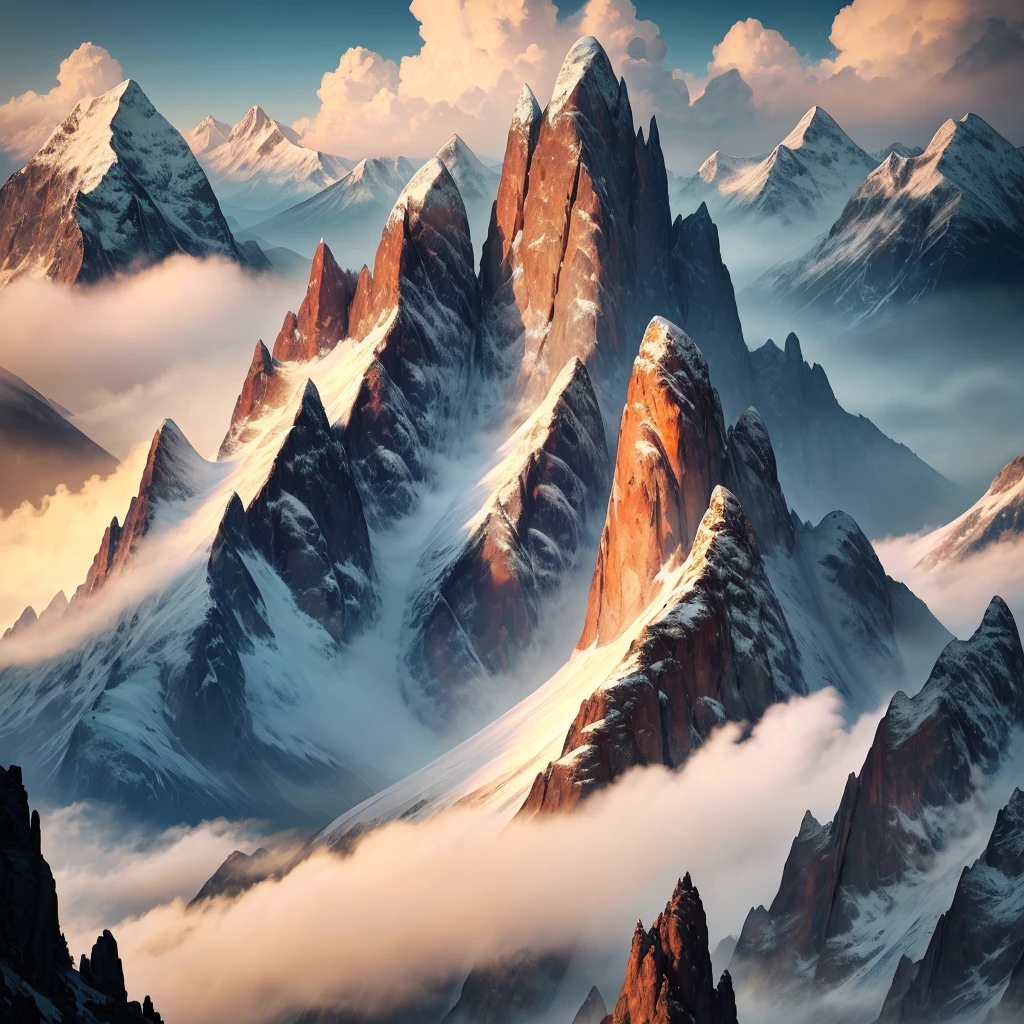 Mountains closeup with valley in background, matte painting by Franz Hegi, pexels contest winner, romanticism, beautiful mountains background, mountainous background, majestic landscape, mountainous landscape, epic beautiful landscape, majestic mountains , misty mountains, mountainous setting, stunning scenery, beautiful mountains, stunning wind in the background