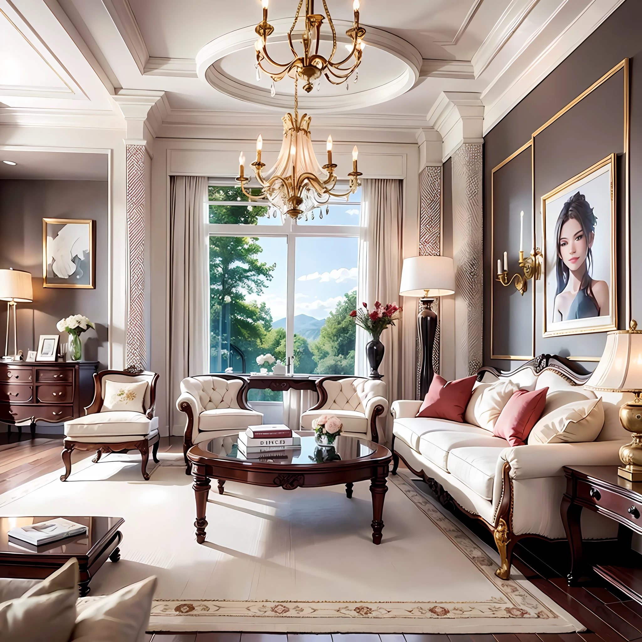 European-style living room, interior decoration details, decoration design drawing--v 6--auto