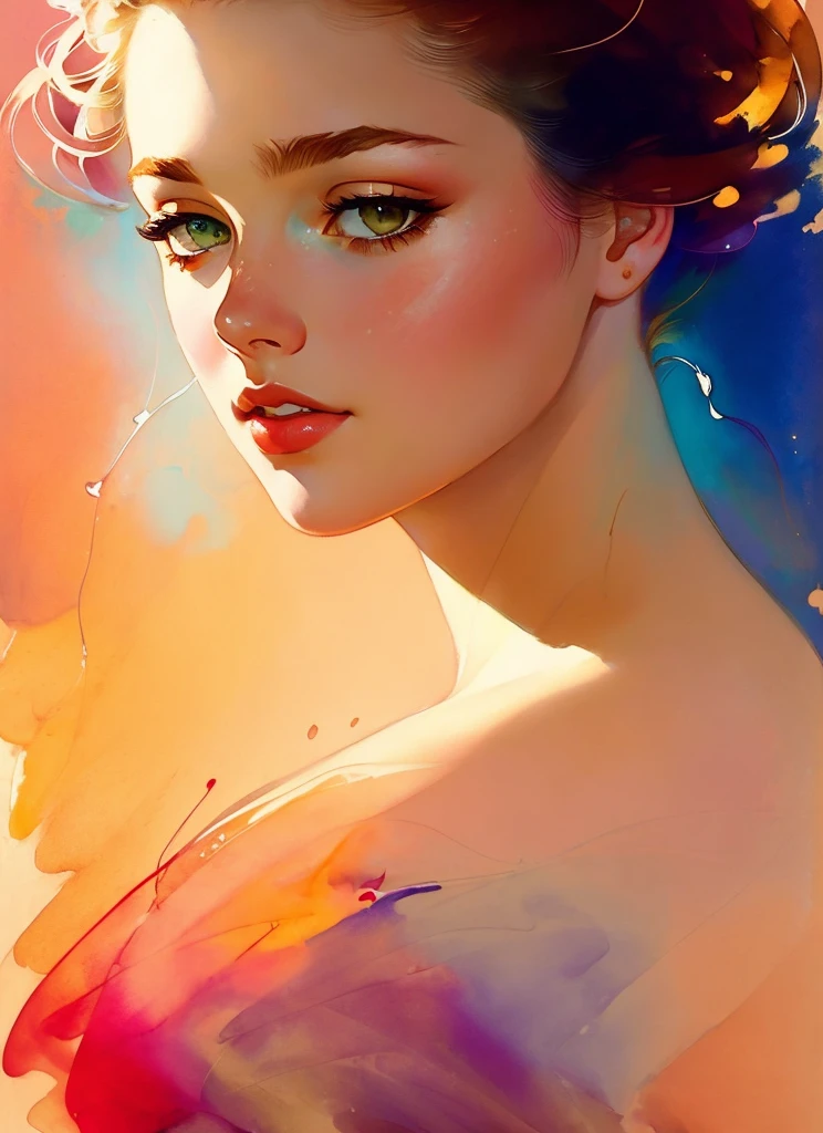 GIL ELVGREN a woman by agnes cecile, luminous design, pastel colours, ink drips, autumn lights