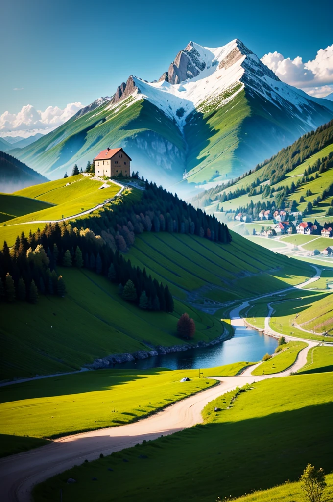 (8k, RAW photo, best quality, masterpiece),  rural, nature, bosnian folklore