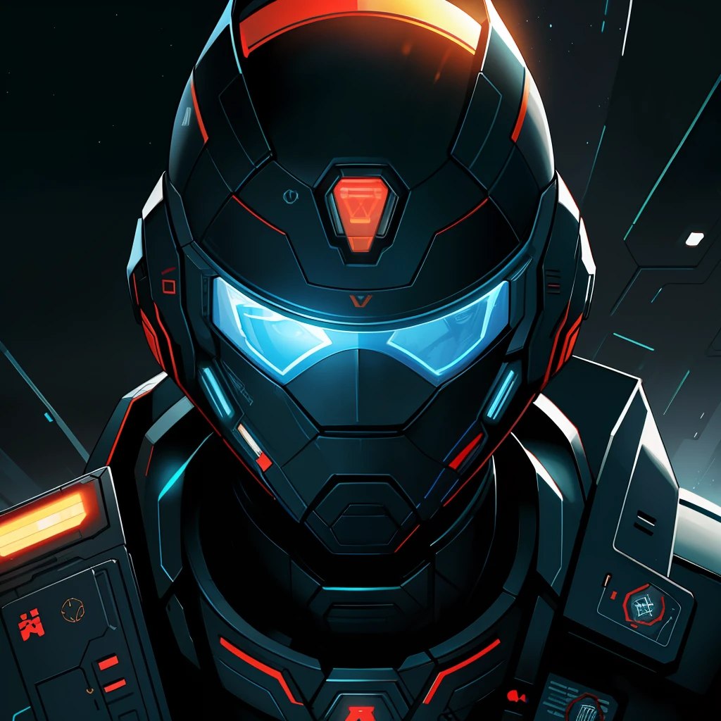 masterpiece, best quality, realistic, ultra detailed, sfw, head shot, a portrait of a young man, starsector, sci-fi style suits, hight-tech gadgets, head facing right,