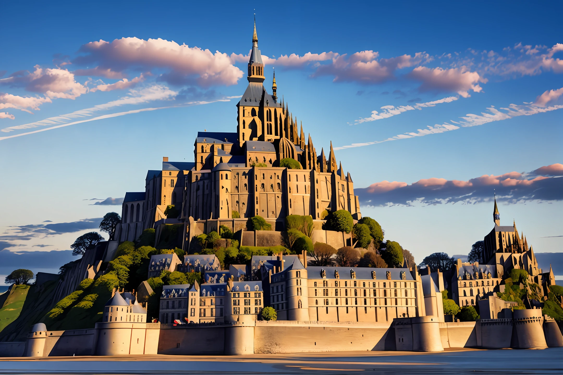 mont saint michel scenic view ultra hd sony A7r4 realistic --v 6