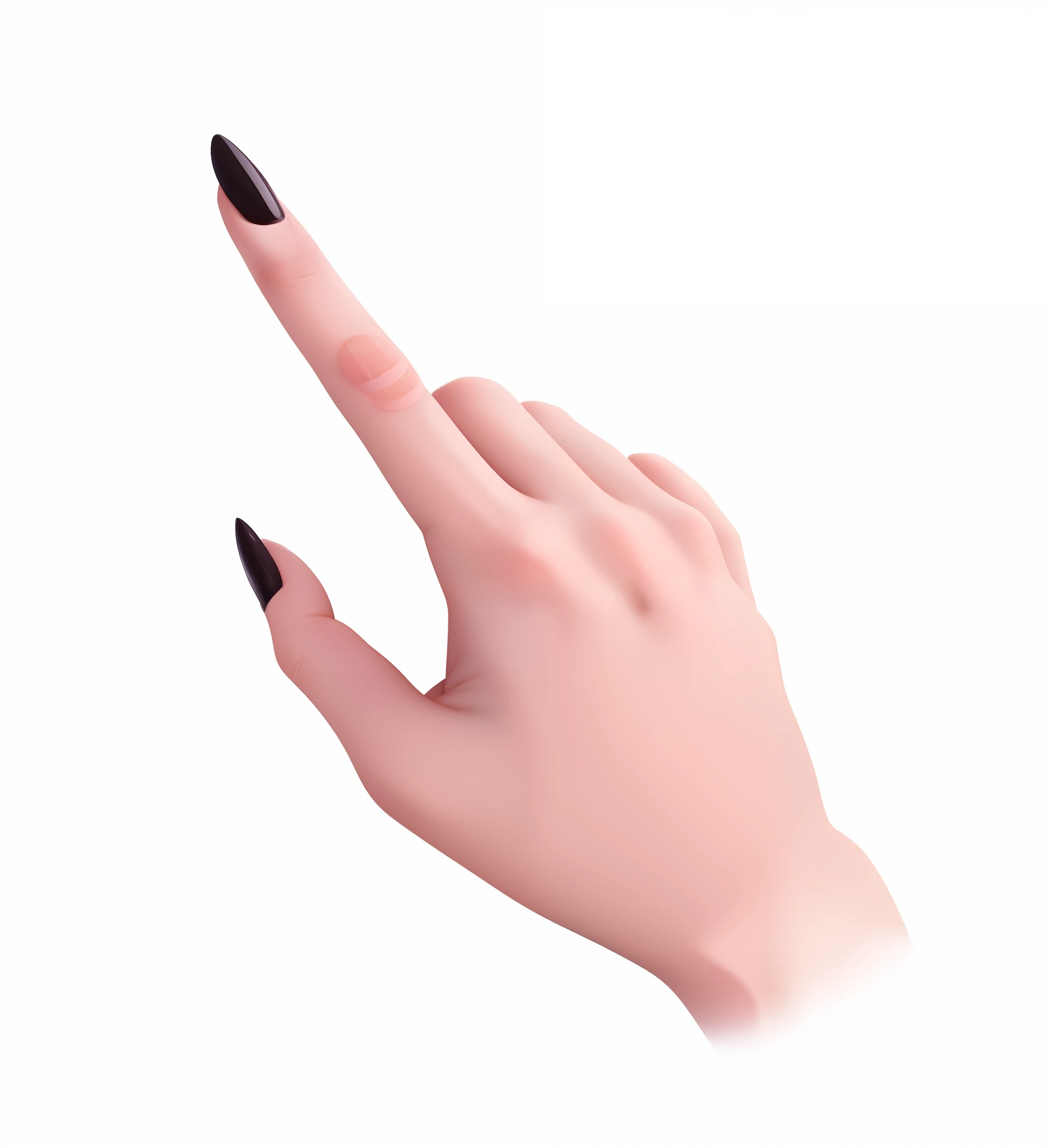 best quality, masterpiece, five fingers, index finger, black nails