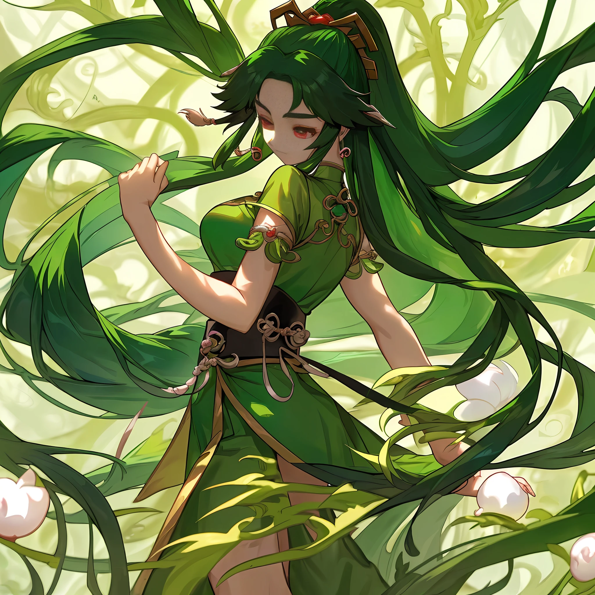 She was born with a fairy appearance and jade color, pure and pure, and her long hair seemed to be a companion for thousands of years. Xuanqing is not seen, but Cuiwei Xiaowen contrasts with it, which seems to have the meaning of fairy spirit, supernatural feeling