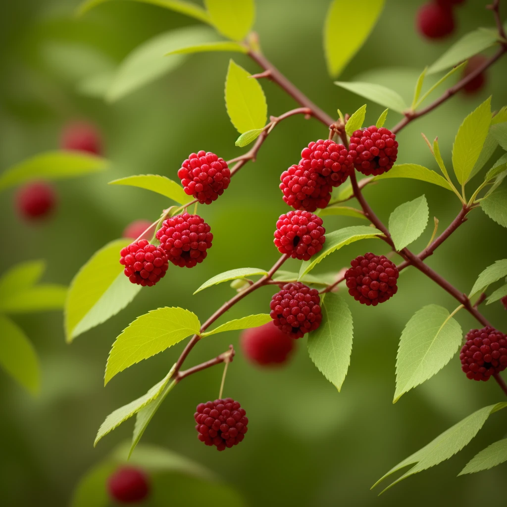 4k, wild berries, flowers, close-up