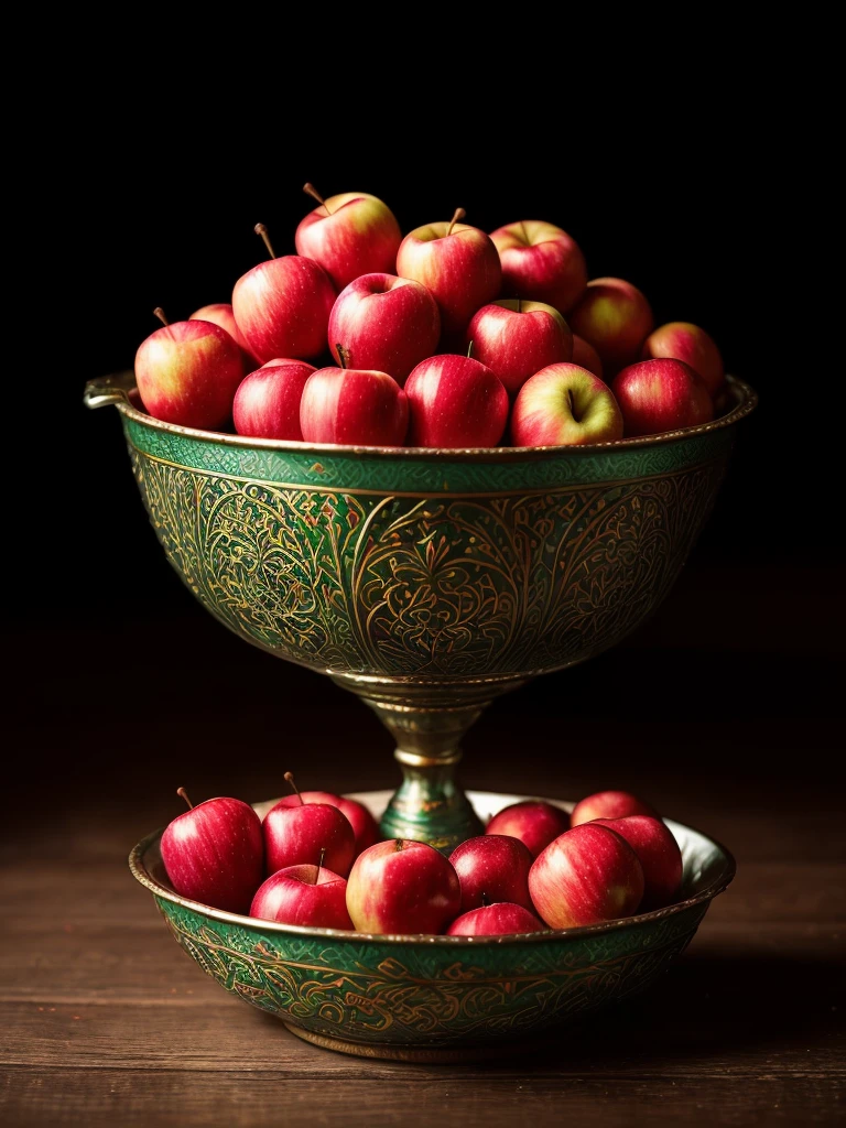 Product photography of 10 apples falling into a tub, intricate, epic, highly detailed, vibrant, food photography, epic render, octane, accent lights, (backlight: 1.3), (film: 1.3), intricate detail, (Art Station: 1.3)