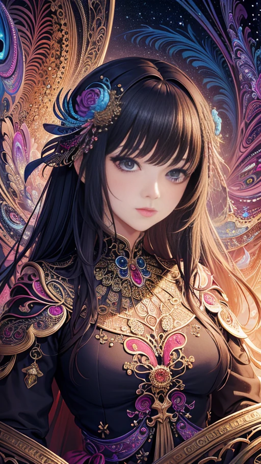 (masterpiece, top quality, best quality, official art, beautiful and aesthetic:1.2), (1girl), extreme detailed,(fractal art:1.3),colorful,highest detailed
