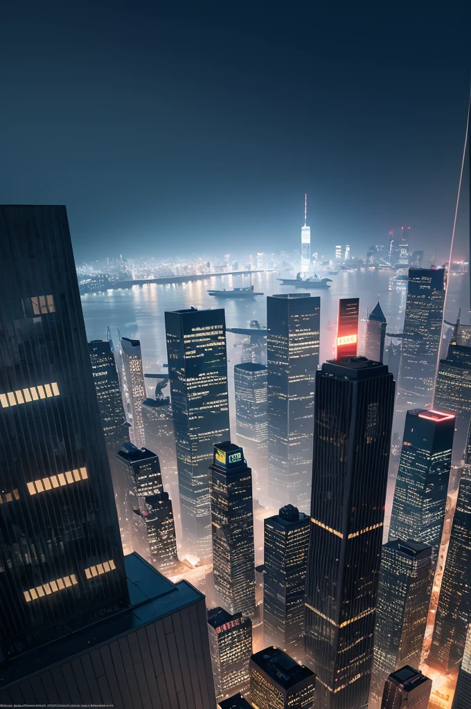 Carr Clifton & Galen Rowell's futuristic nocturnal cyberpunk New York City skyline landscape vista photography, 16K resolution, Dustin Lefevre & tdraw's landscape veduta photo, 8k resolution, detailed landscape drawing by Ivan Shishkin, DeviantArt, Flickr, at Enscape , Miyazaki, Nausicaa rendering Ghibli, breath of the wild, 4k detailed post processing, atmospheric, hyper realistic, 8k, epic composition, film, artstation
